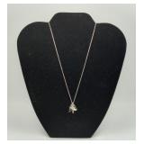 Sterling Silver Angel Wing Heart Cross Necklace