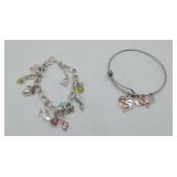 Silver Color Charm Bracelet  & Alex Ani Type Brace