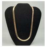 Sterling Herringbone Gold Trim Necklace 31.8g