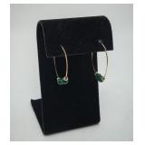 Gold Filled Malachite Stone Earrings