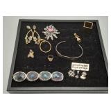 Vintage Costume Brooch Earrings Bracelet LOT