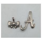 Sterling Silver Brooch & Pendant 'A' 8.7 grams