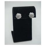 Sterling Silver Cluster Clip Back Earrings