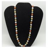 Gold Beaded Necklace & Jade Stone Beads