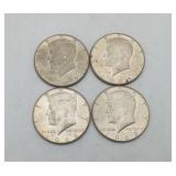 4 Silver Half Dollars 40% 1965 66 69 US Coins