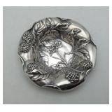 Sterling Silver Grape Patt Nut Dish Hollware 21gms