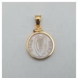18K Bezel Coin Pendant