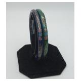 2 Cloissone Enamel Floral Bangle Bracelets