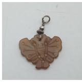 Sterling Silver Agate Stone Butterfly Pendant