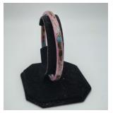 Pink Floral Cloissone Bangle Bracelet