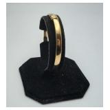 Gold on Sterling Silver Hinge Bangle Bracelet 8.4g