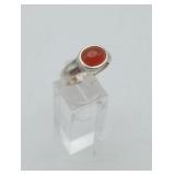 Sterling Silver Cornelian Stone Ring 8gms TWT