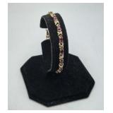 14K Yellow Gold Sapphire Diamond Bracelet 6.4