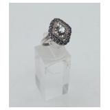 Sterling Iolite & Sapphire Ring