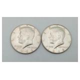 1965 & 68 Kennedy Half Dollar 40% US Coin