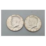 CLEAN Silver Half Dollars 1964 Kennedy US Coin 2pc
