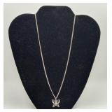 Sterling Silver Butterfly Pendant Necklace 4.1 grm