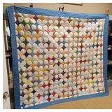 Vintage SNOWBALL Quilt Handmade Textile 86x80