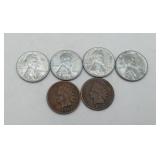 Steel Pennies & 1901 & 03 Indian Head Coins