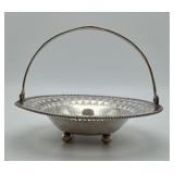 Sterlilng Silver Pierced Handled Basket 90 Grams