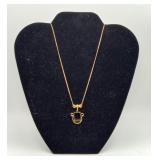 Gold FILLED Onyx Pendant Necklace