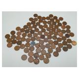 Group of 100 Wheatie Penny One Cent US Coins