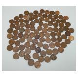 100 Wheat Pennies Wheat Back 1940's & 50's Coins
