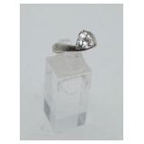 Sterling Silver Criss Cross Trillion Cut CZ Ring