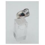 Sterling Silver TrillionCut CZ Dinner Ring