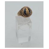 10k Gold 1954 Signet Ring with Sapphire 5 Gram TWT