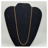 18k Gold Necklace Twisted Rope Chain 2.3 Grams