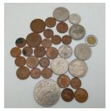 Mixed Foreign Coins British Pennies Other