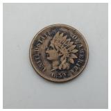 1859 Indian Head Civil War Era One Cent US Coin
