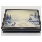Lacquer Hand Painted Artist Signed Russian Box