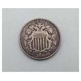 1869 Post Civil War Shield Nickel US Coin