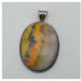 Sterling Silver Bumble Bee Jasper Pendant Cabochon
