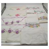 Hand Embroidered Pillowcases Floral Textiles