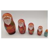 Santa Claus Russian Nesting Doll Hand Painted