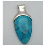 Barse Turquoise Sterling Silver Arrowhead Pendant