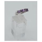 Amethyst 3 Stone Sterling Silver Ring