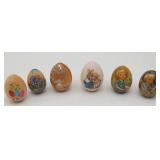 Wood Hand Painted Easter Eggs Bunnies Artist Signd