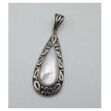 Sterling Silver Teardrop Mother of Pearl Pendant