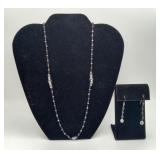 Sterling Silver Crystal Necklace Earring Deb Guyot