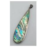 Sterling Silver Teardrop Abalone MOP Pendant