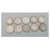 10 US Silver Dimes Coins