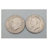 1971 & 1972 Eisenhower One Dollar US Coins