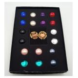 Joan Rivers Cabochon Changeable Earrings MIB