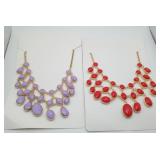 IMAN Reversible Gold Tone Bib Necklaces