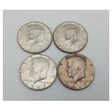 Four 1967 Kennedy Half Dollars 40% Silver