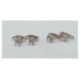 Sterling Vintage Clip On Earrings 2 Pair